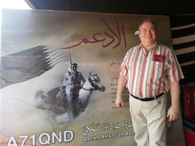 AMSAT-DL President Peter Guelzow DB2OS at the Qatar National Day Station A71QND